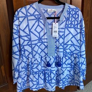 NWT: Blue and White Vineyard Vines Top